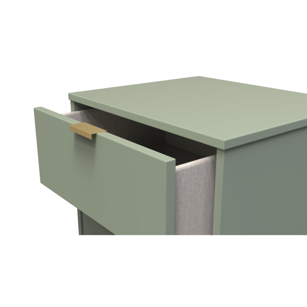 Harare Ready Assembled Bedside Table with 2 Drawers Reed Green