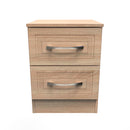 Dakar Ready Assembled Bedside Table with 2 Drawers  - Modern Oak