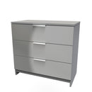 Paris Ready Assembled Chest of Drawers with 3 Drawers  - Uniform Matt & Dusk Grey