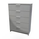 Paris Ready Assembled Chest of Drawers with 5 Drawers  - Uniform Matt & Dusk Grey