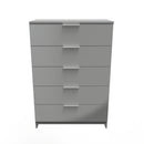 Paris Ready Assembled Chest of Drawers with 5 Drawers  - Uniform Matt & Dusk Grey