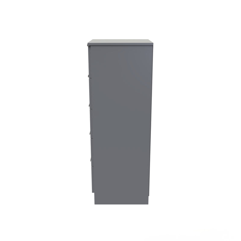 Paris Ready Assembled Tallboy Chest of Drawers with 5 Drawers  - Uniform Matt & Dusk Grey