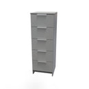 Paris Ready Assembled Tallboy Chest of Drawers with 5 Drawers  - Uniform Matt & Dusk Grey