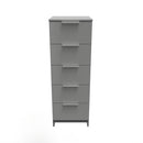 Paris Ready Assembled Tallboy Chest of Drawers with 5 Drawers  - Uniform Matt & Dusk Grey