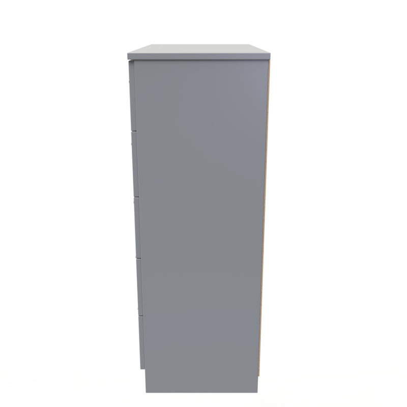 Wellington Ready Assembled Chest of Drawers with 5 Drawers  - Uniform Matt & Dusk Grey