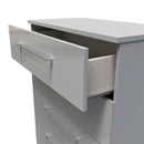 Wellington Ready Assembled Chest of Drawers with 5 Drawers  - Uniform Matt & Dusk Grey