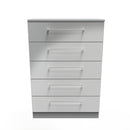 Wellington Ready Assembled Chest of Drawers with 5 Drawers  - Uniform Matt & Dusk Grey