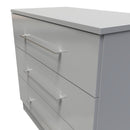 Wellington Ready Assembled Chest of Drawers with 3 Drawers  - Uniform Matt & Dusk Grey