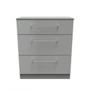 Wellington Ready Assembled Deep Chest of Drawers with 3 Drawers  - Uniform Matt & Dusk Grey