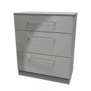 Wellington Ready Assembled Deep Chest of Drawers with 3 Drawers  - Uniform Matt & Dusk Grey