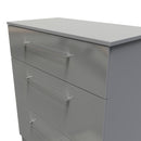 Wellington Ready Assembled Deep Chest of Drawers with 3 Drawers  - Uniform Matt & Dusk Grey