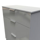 Paris Ready Assembled Deep Chest of Drawers with 3 Drawers  - Uniform Matt & Dusk Grey