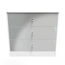 Porto Ready Assembled Chest of Drawers with 3 Drawers  - Uniform Matt & White Matt