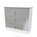 Porto Ready Assembled Chest of Drawers with 3 Drawers  - Uniform Matt & White Matt