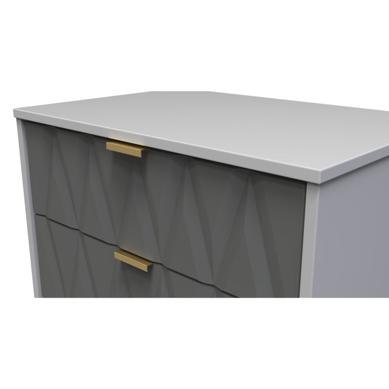 Glitz Ready Assembled Chest of Drawers with 3 Drawers  - Shadow Matt & Grey