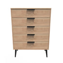 Helsinki Ready Assembled Chest of Drawers with 5 Drawers  - Bardolino Oak