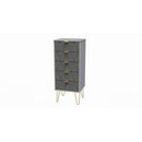 Glitz Ready Assembled Tallboy Chest of Drawers with 5 Drawers  - Shadow Matt & Grey