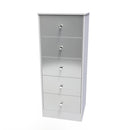 Porto Ready Assembled Tallboy Chest of Drawers with 5 Drawers  - Uniform Matt & White Matt