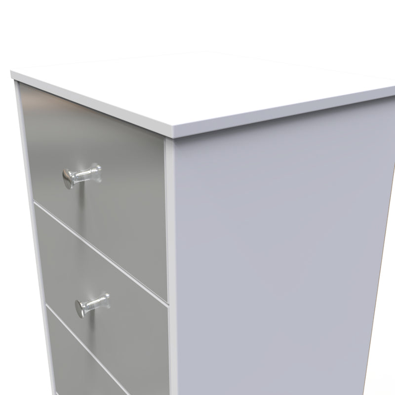 Porto Ready Assembled Tallboy Chest of Drawers with 5 Drawers  - Uniform Gloss & White Matt