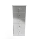 Porto Ready Assembled Tallboy Chest of Drawers with 5 Drawers  - Uniform Matt & White Matt