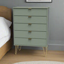 Harare Ready Assembled Chest of Drawers with 5 Drawers  - Reed Green
