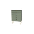 Harare Ready Assembled Chest of Drawers with 5 Drawers  - Reed Green