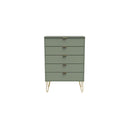 Harare Ready Assembled Chest of Drawers with 5 Drawers  - Reed Green