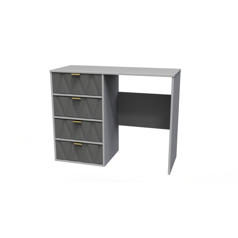 Glitz Ready Assembled Dressing Table with 4 Drawers  - Shadow Matt & Grey