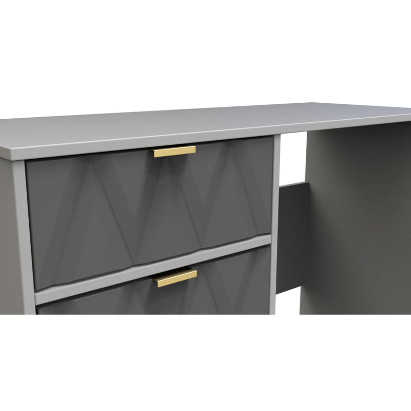 Glitz Ready Assembled Dressing Table with 4 Drawers  - Shadow Matt & Grey