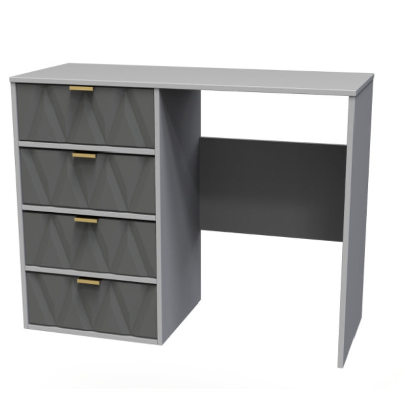 Glitz Ready Assembled Dressing Table with 4 Drawers  - Shadow Matt & Grey