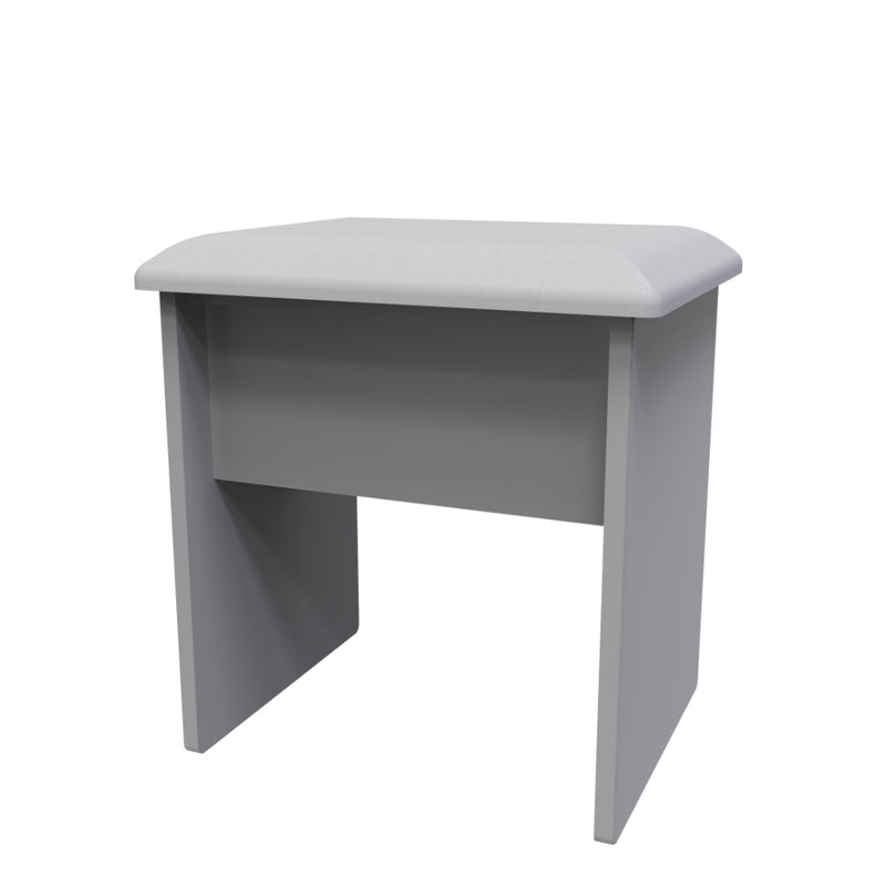 Paris Ready Assembled Dressing Table Stool  - Uniform Gloss & Dusk Grey