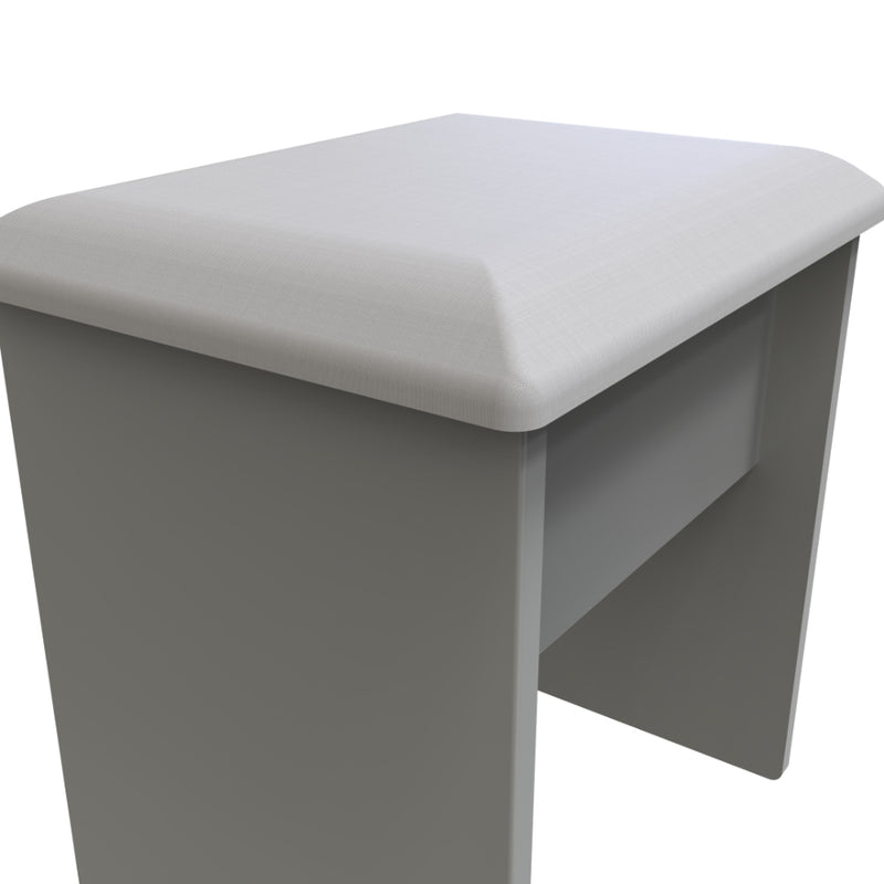 Paris Ready Assembled Dressing Table Stool  - Uniform Gloss & Dusk Grey