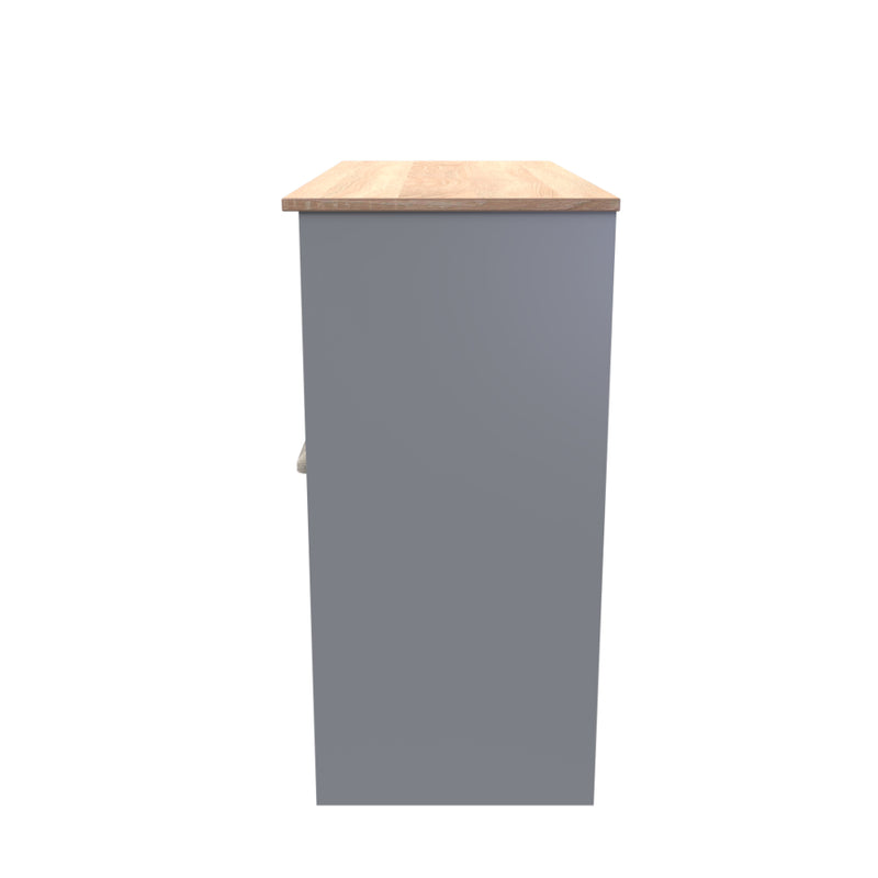 Kingston Ready Assembled Bedroom Dressing Table and Stool Set 2 Piece  - Dust Grey & Bardolino Oak
