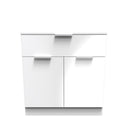 Paris Ready Assembled Sideboard with 1 Drawer & 2 Doors  - White Matt & White