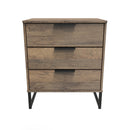 Havana Ready Assembled Midi Sideboard with 3 Drawers  - Vintage Oak