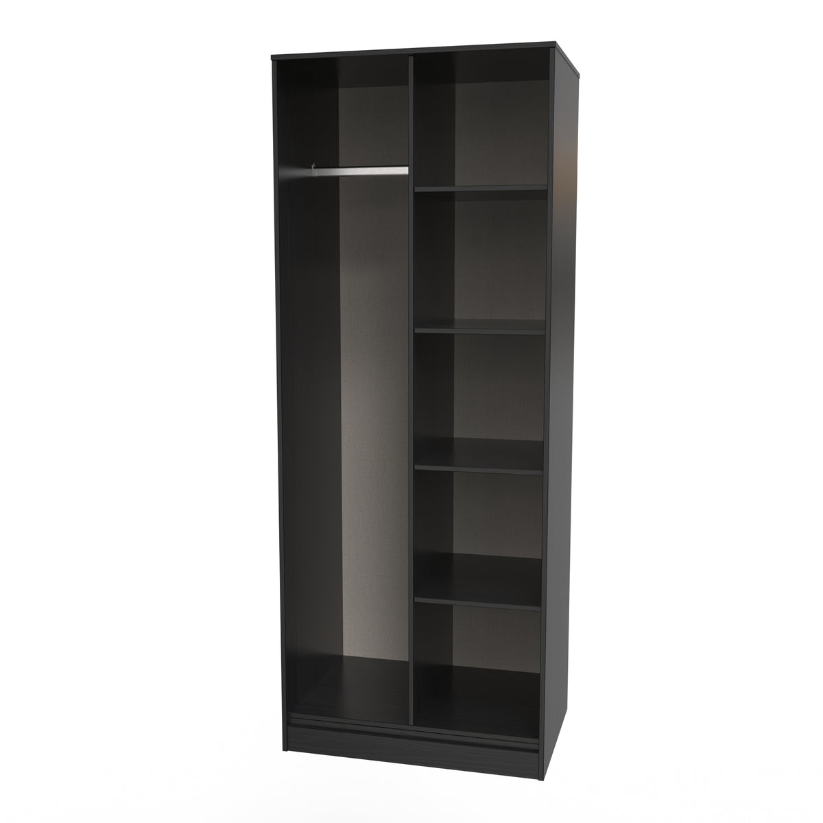 Haiti Ready Assembled Open Wardrobe Black Matt