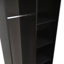 Haiti Ready Assembled Open Wardrobe  - Black Matt