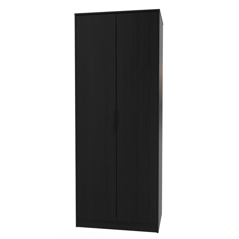 Haiti Ready Assembled Wardrobe with 2 Doors  - Black Matt