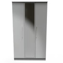 Wellington Ready Assembled Wardrobe with Triple Mirror  - Uniform Matt & Dusk Grey