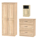Dakar Ready Assembled Bedroom Furniture Set 3 Piece  - Modern Oak