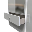 Porto Ready Assembled Wardrobe with Triple Mirror  - Uniform Matt & White Matt