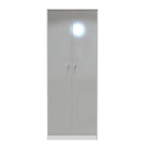 Porto Ready Assembled Wardrobe with 2 Doors  - Uniform Matt & White Matt