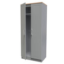 Kingston Ready Assembled Wardrobe with 2 Doors  - Dust Grey & Bardolino Oak