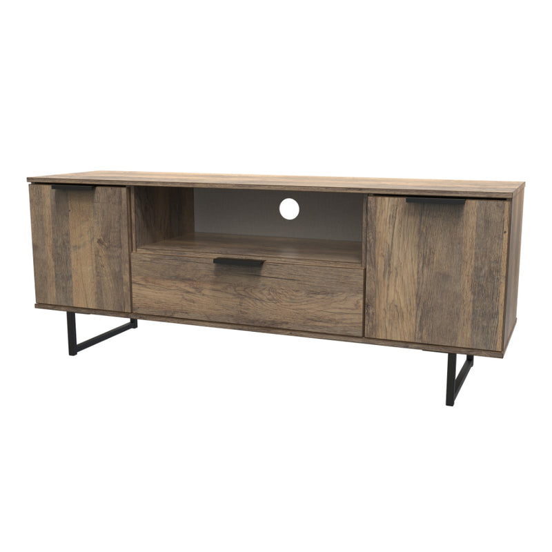 Havana Ready Assembled TV Unit with 2 Doors and 1 Drawer  - Vintage Oak