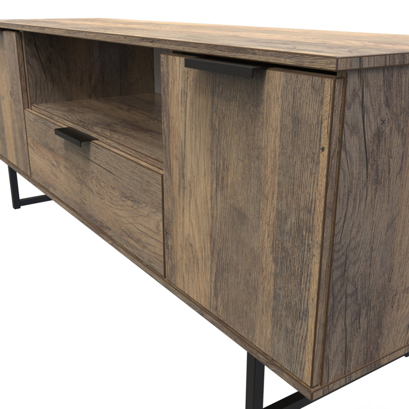 Havana Ready Assembled TV Unit with 2 Doors and 1 Drawer  - Vintage Oak