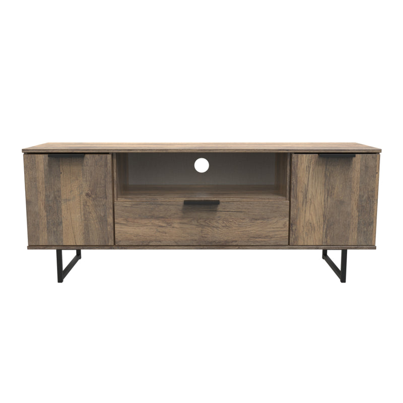 Havana Ready Assembled TV Unit with 2 Doors and 1 Drawer  - Vintage Oak