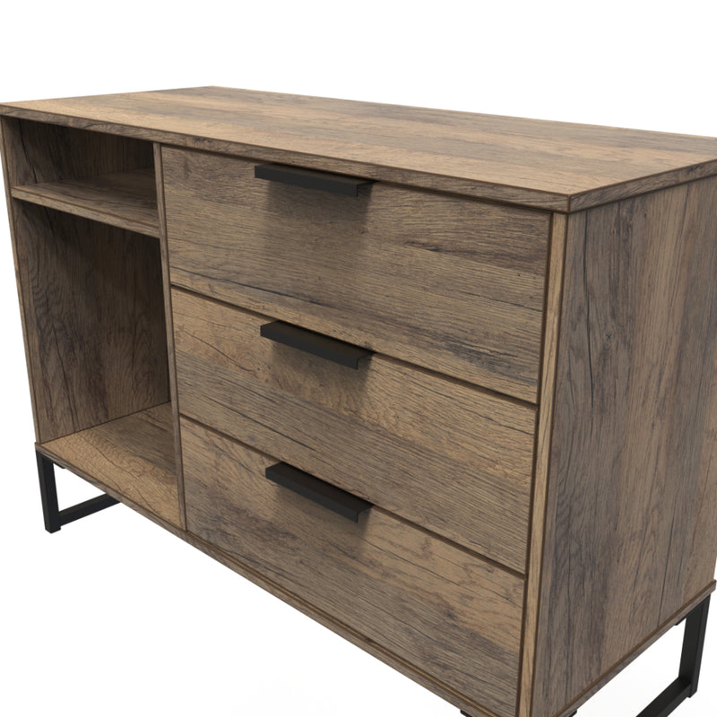 Havana Ready Assembled TV Unit with 3 Drawers  - Vintage Oak