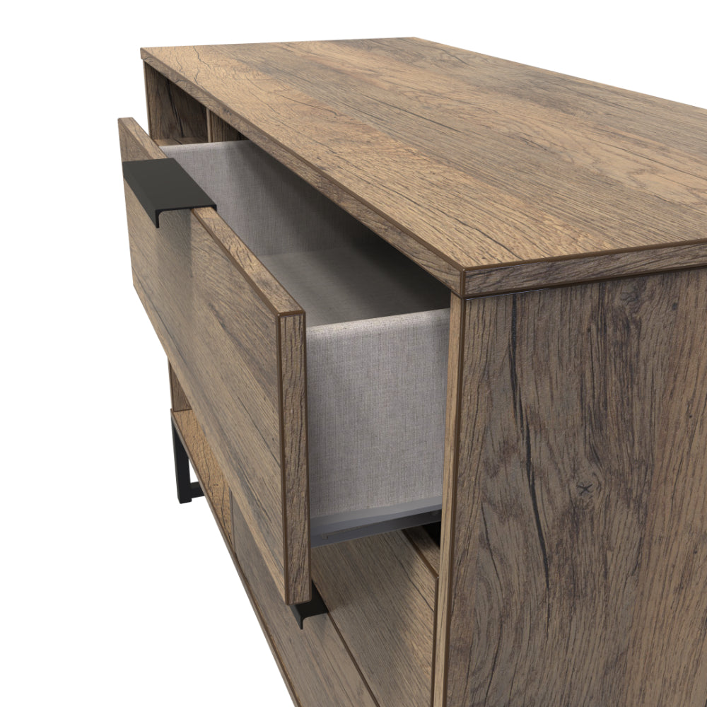 Havana Ready Assembled TV Unit with 3 Drawers - Vintage Oak