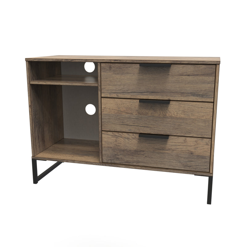 Havana Ready Assembled TV Unit with 3 Drawers  - Vintage Oak