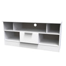 Paris Ready Assembled TV Unit with 1 Drawer  - White Matt & White